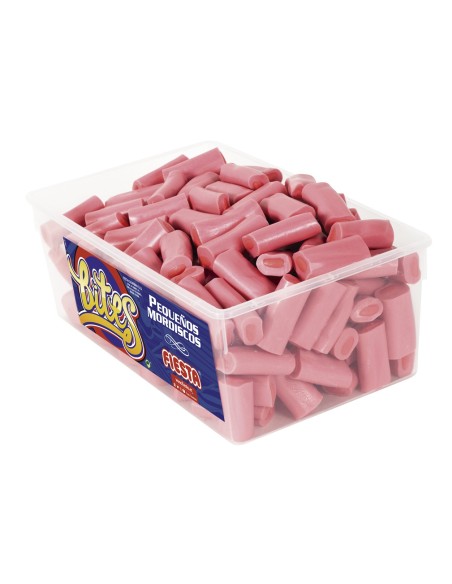 FIESTA Bites BIG Pequeños Mordiscos de Regaliz Dulce Relleno Sabor Helado y Fresa