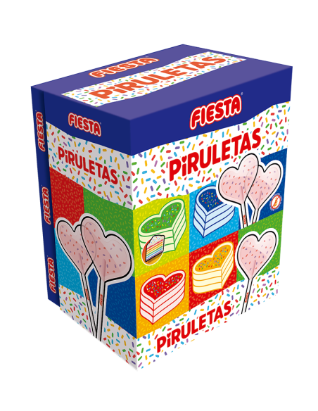 Piruletas confeti caramelo con palo