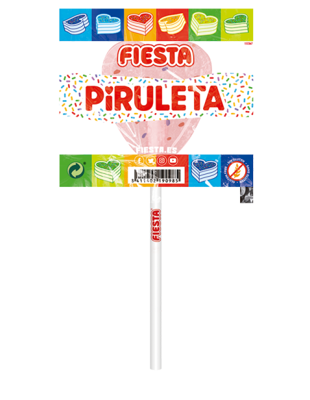 Piruletas confeti caramelo con palo