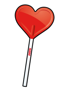 FIESTA Piruletas Caramelo con Palo en Forma de Corazón Sabor Cereza 2